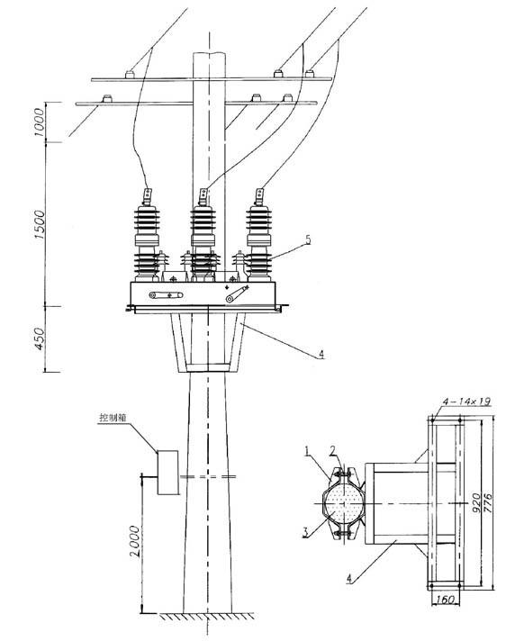 zw32-12永磁真空断路器单杆安装